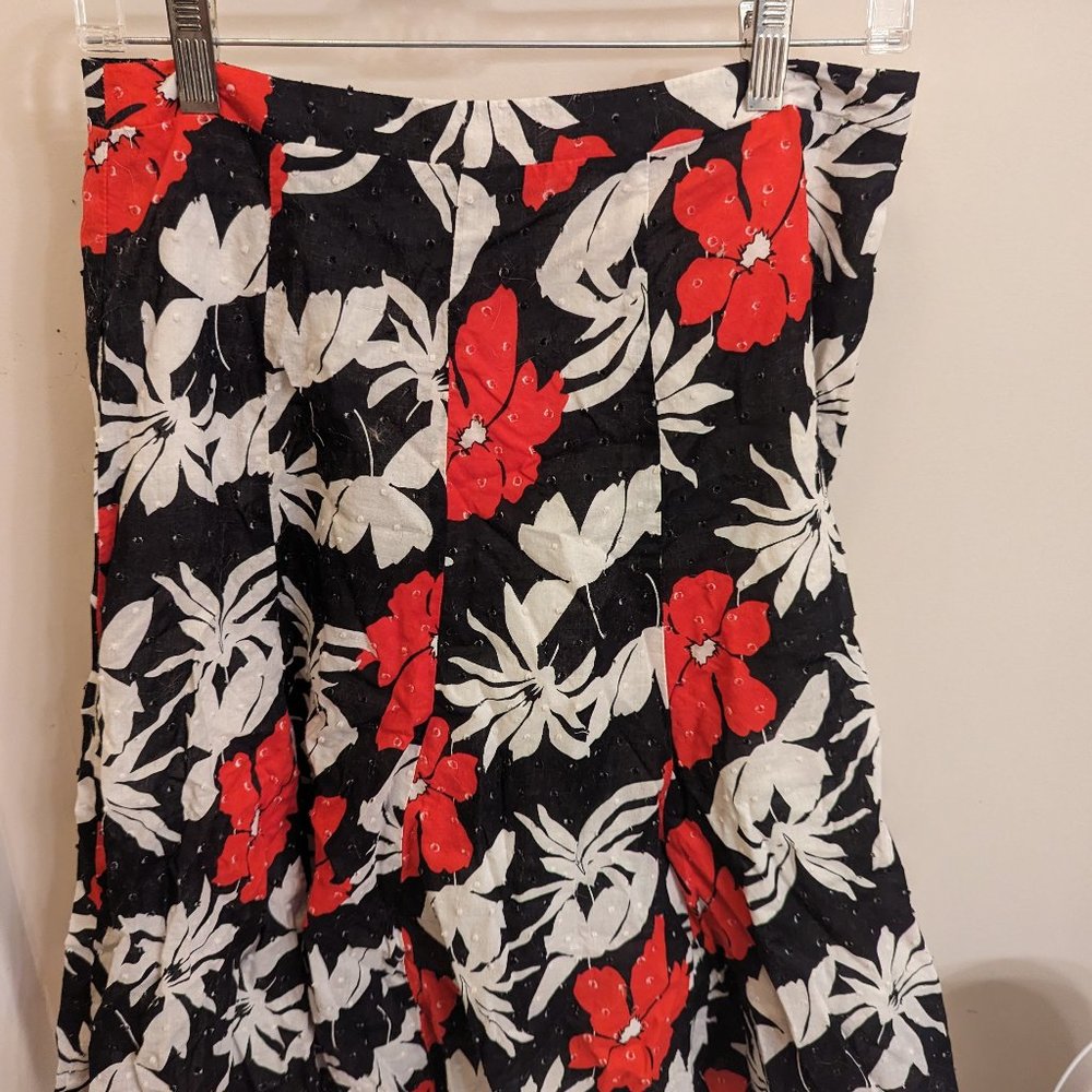 Dress Barn Floral A-Line Midi Skirt